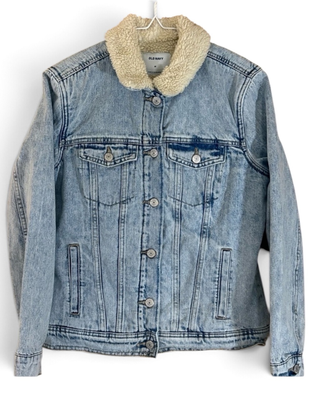 Old Navy Light Blue Denim Jacket with Cream Sherpa Lining